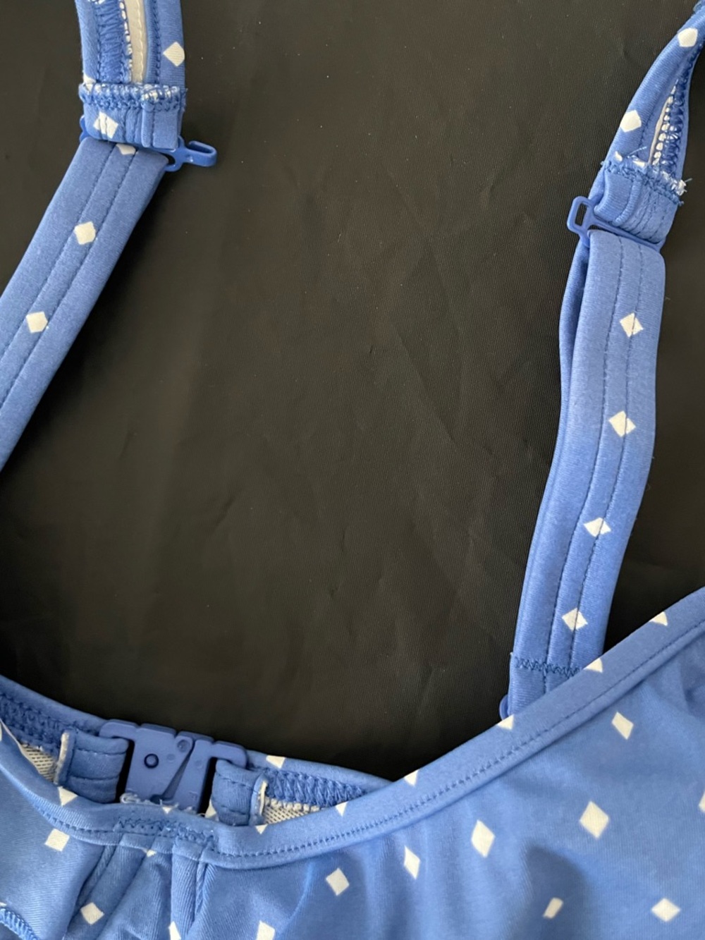 Freya Blue & White Diamond J-hook bikini top - 34H (USA) - NWOT - Picture 9 of 11